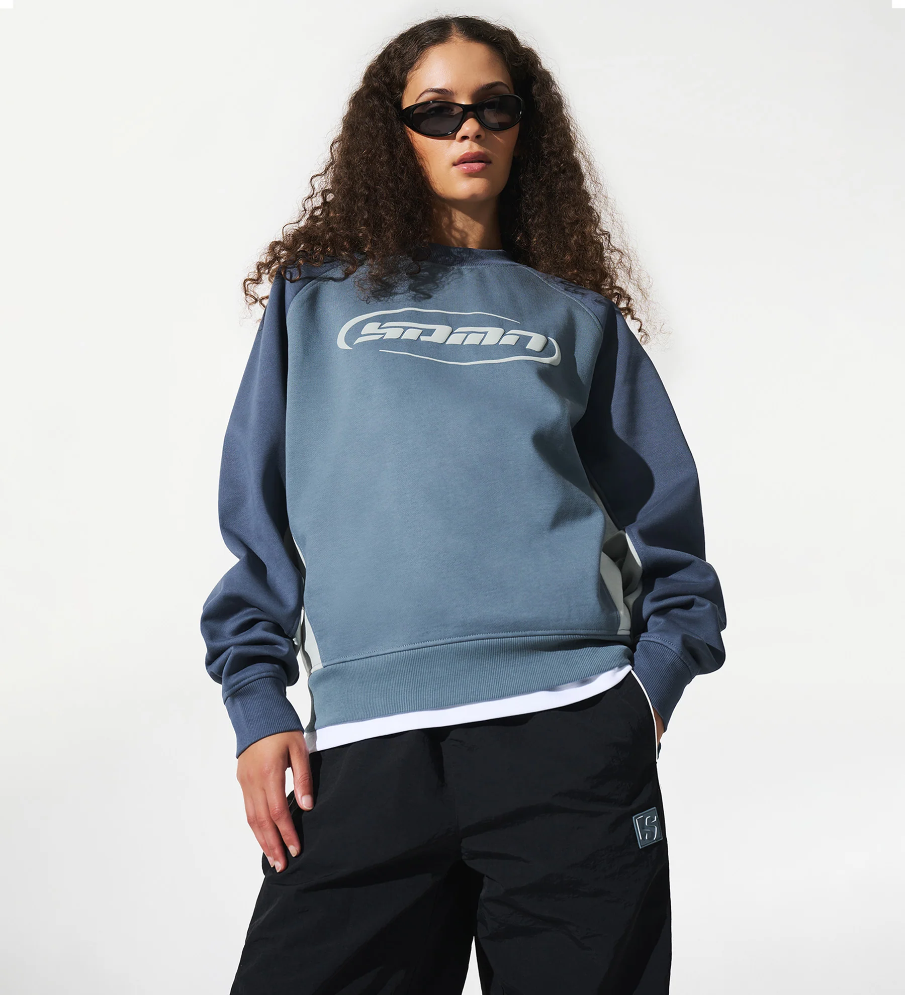 Astro Panel Sweater [Storm Blue/Mercury] - Image 4