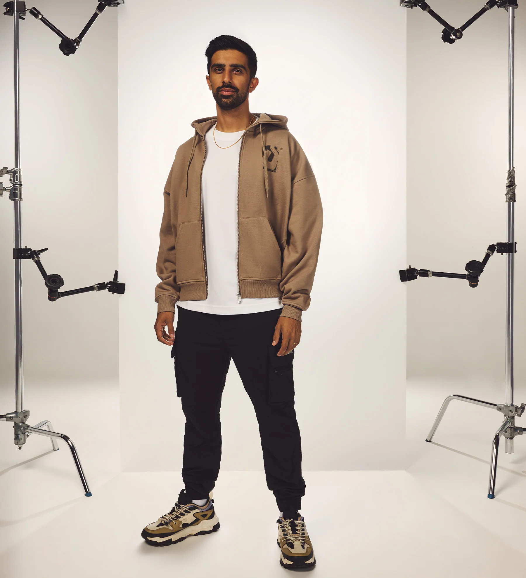 Initial Box Zip Hoodie [Fossil] - Image 3