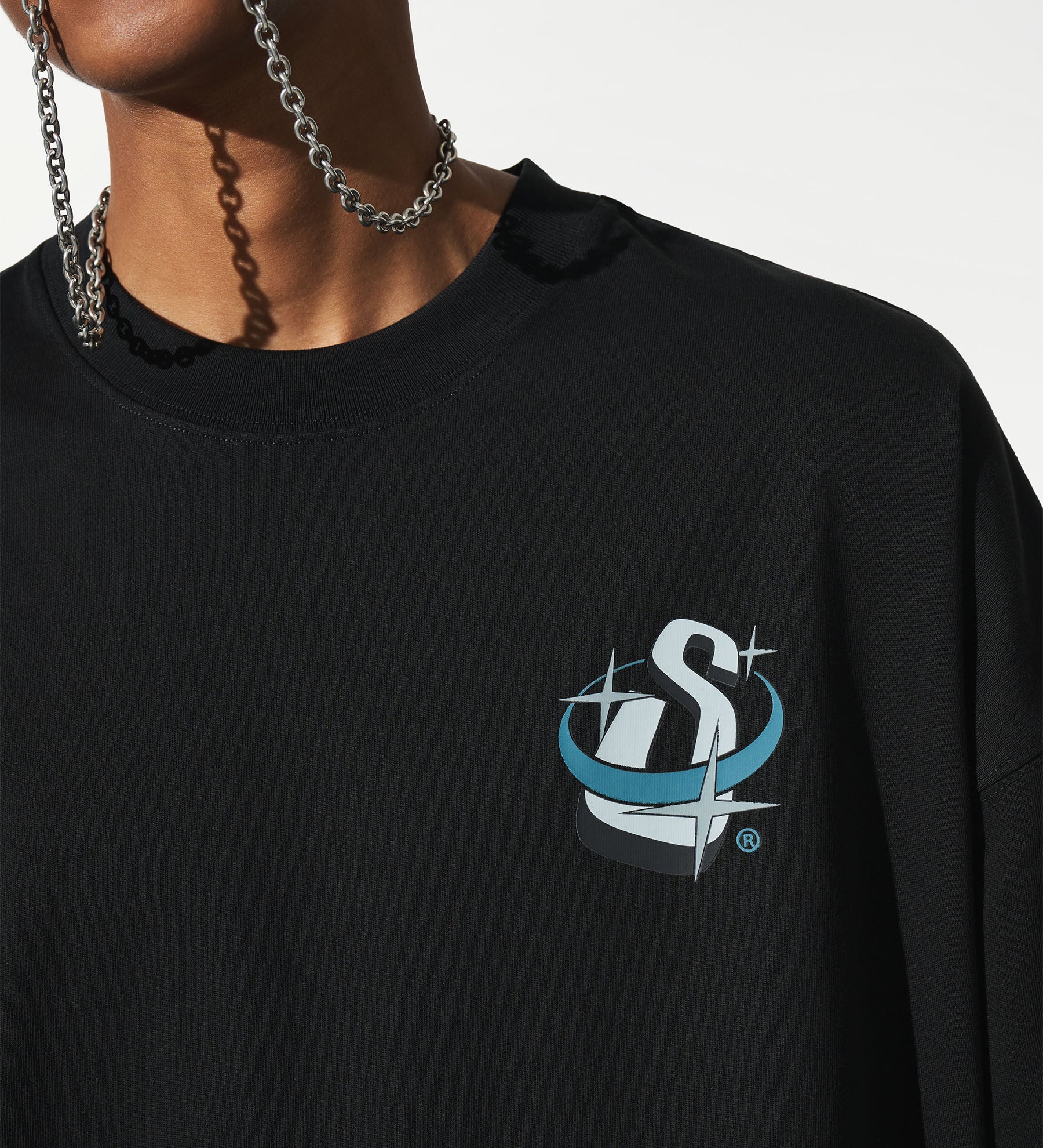 Satellite Initial Logo T-Shirt [Black] - Image 4