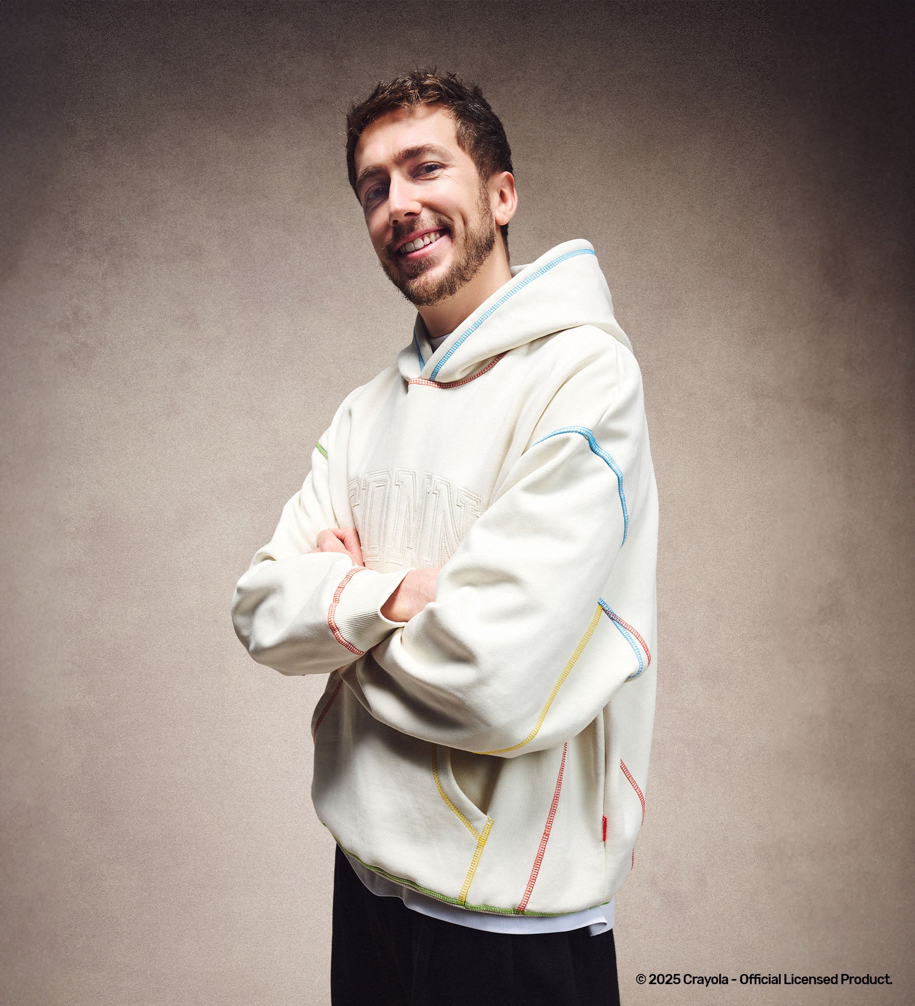 SDMN x Crayola Colour Stitch Hoodie [Buttercream] - Image 3