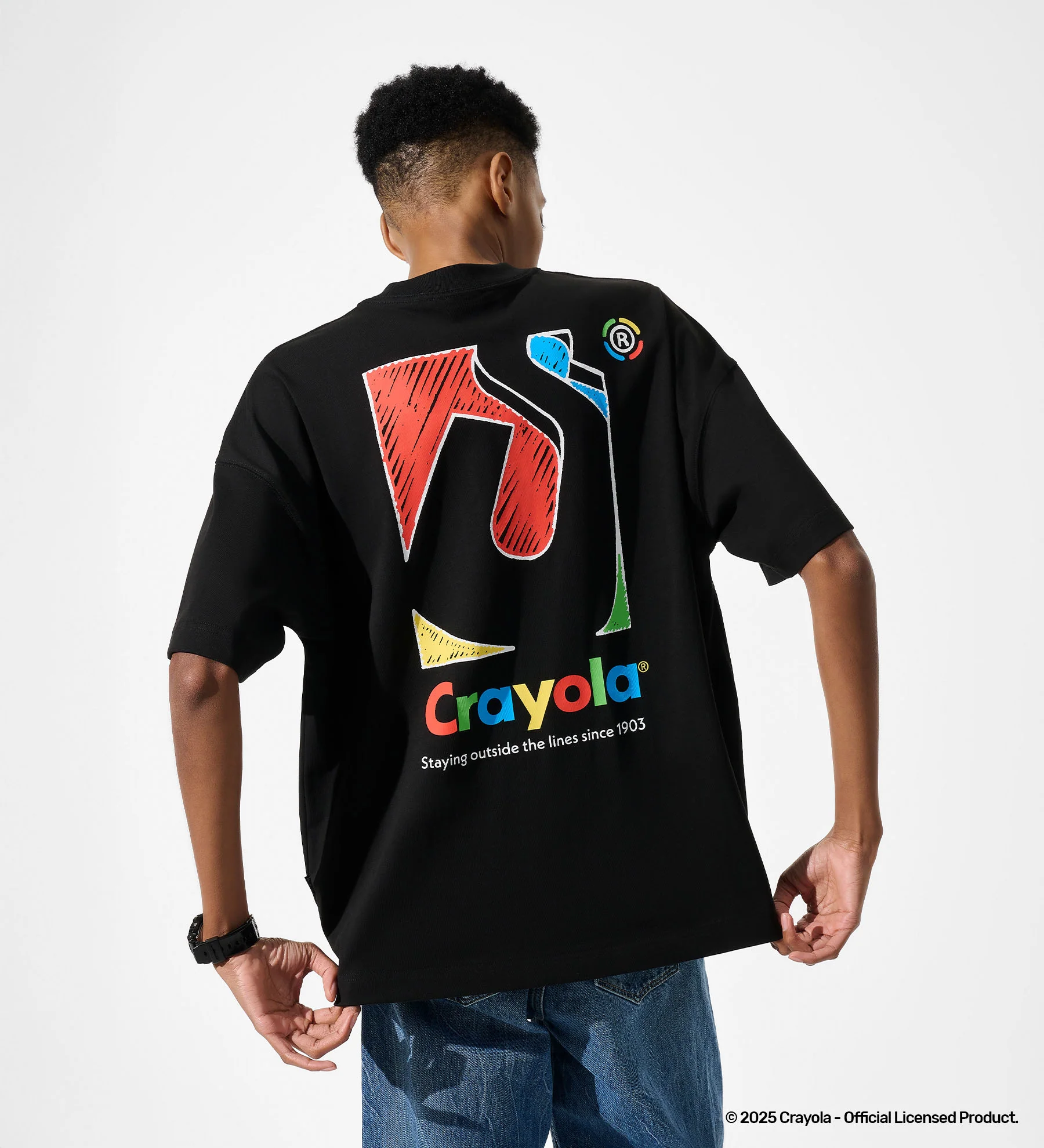 SDMN x Crayola Initial Box T-Shirt [Black] - Image 3