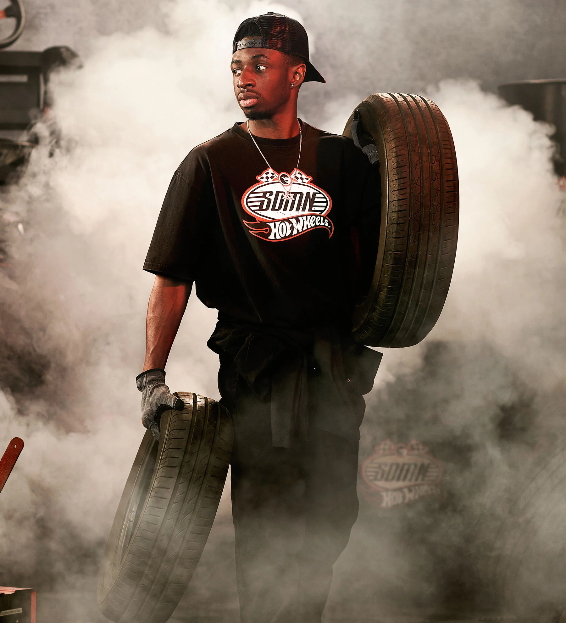 SDMN x Hot Wheels Washed T-Shirt [Vintage Black] - Image 3