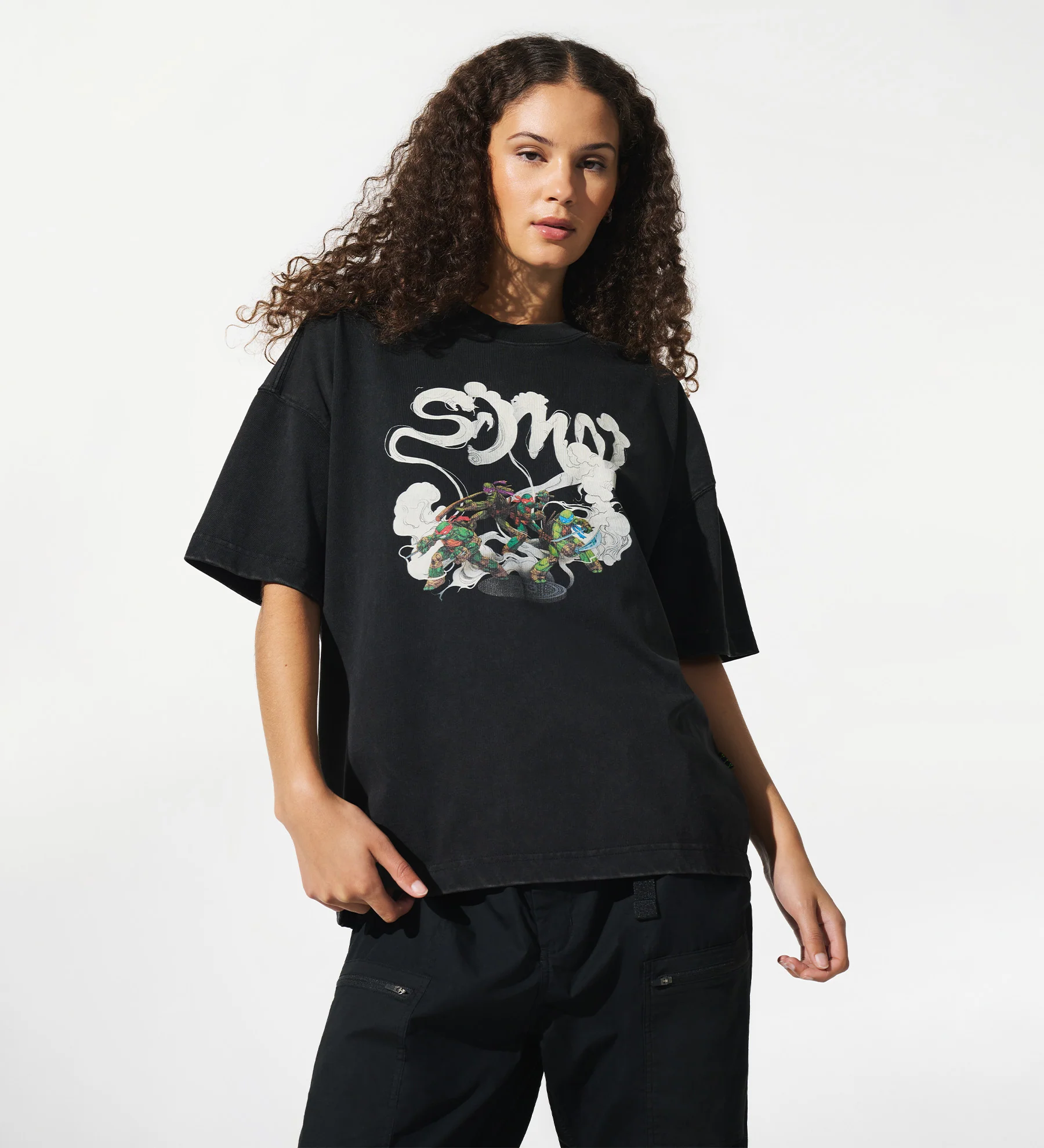 SDMN x TMNT Smoke T-Shirt [Vintage Black] - Image 3